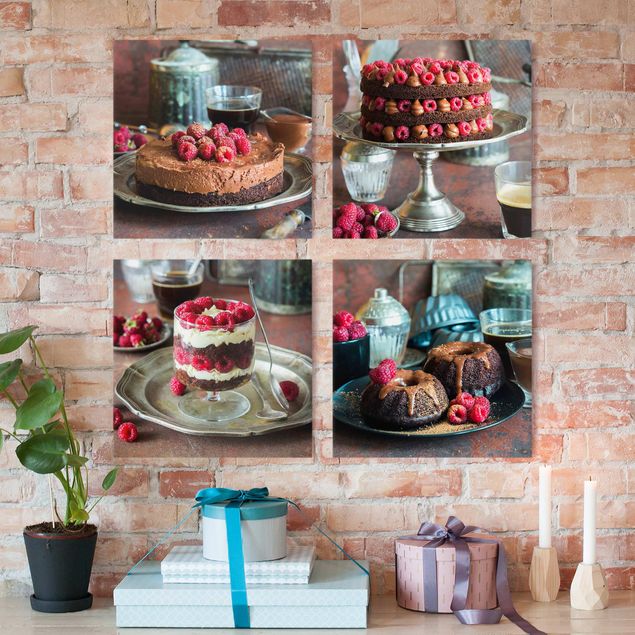 decoraçao para parede de cozinha Raspberry Cake Vintage