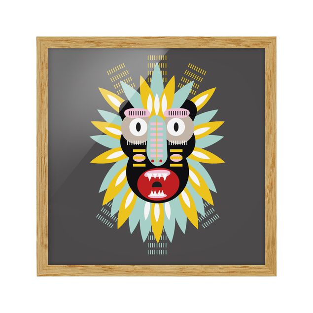 Quadros modernos Collage Ethnic Mask - King Kong