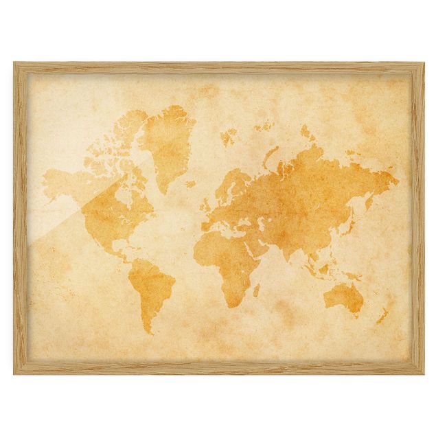Quadros mapa mundi Vintage World Map