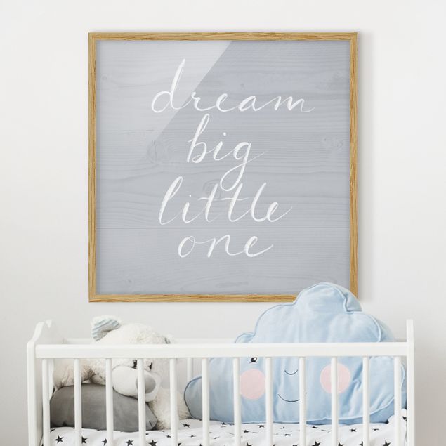 decoração quarto bebé Wooden Wall Gray - Dream Big