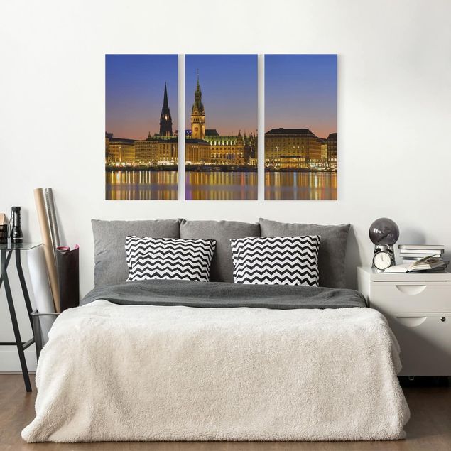 Telas decorativas cidades e paisagens urbanas Hamburg Panorama