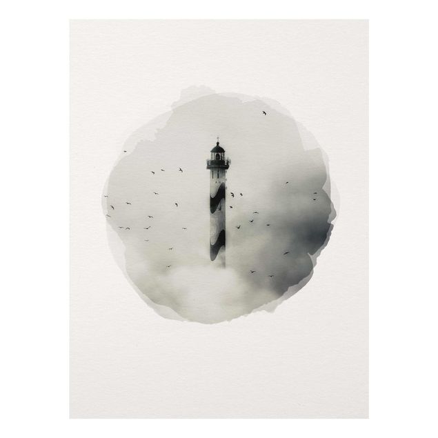 quadro decorativo mar WaterColours - Lighthouse In The Fog