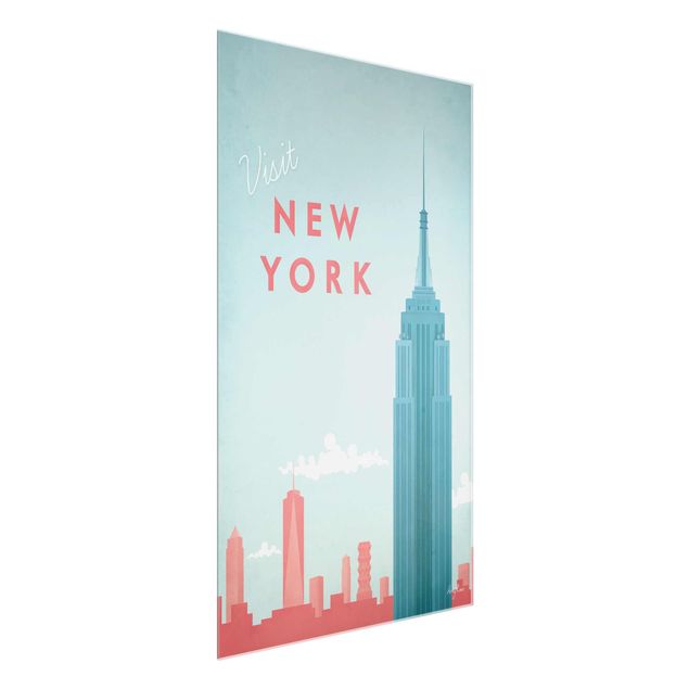 Quadros em vidro cidades e paisagens urbanas Travel Poster - New York