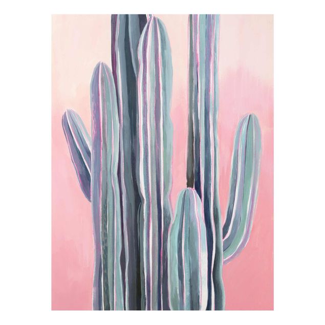 Quadros em turquesa Cactus On Pink I