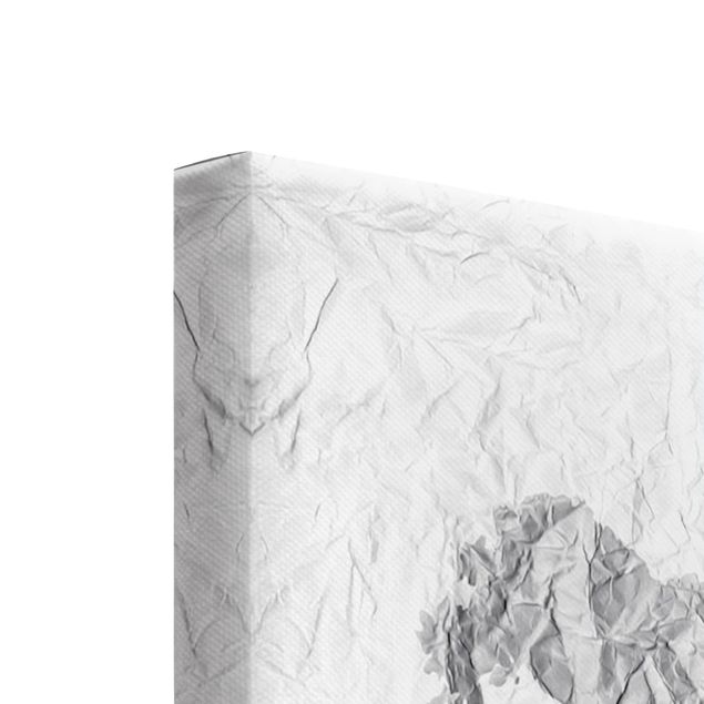 Telas decorativas Paper World Map White Grey