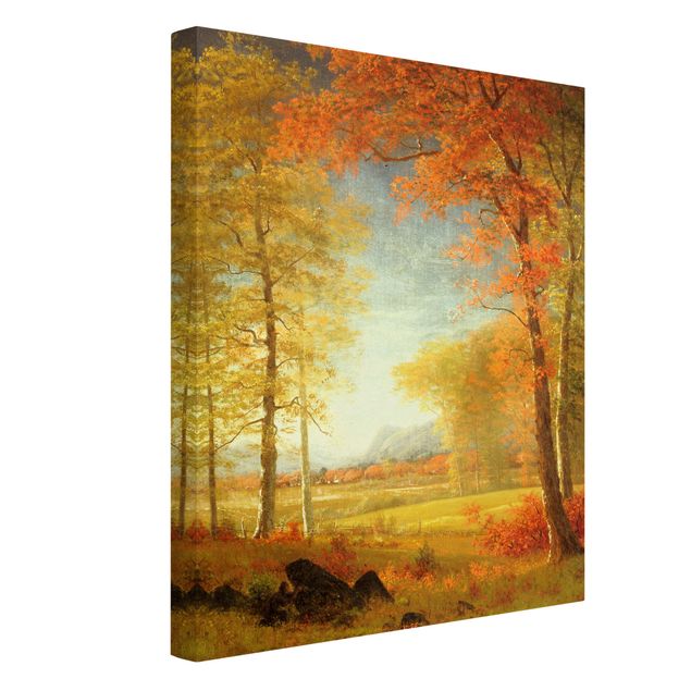 Telas decorativas Nova Iorque Albert Bierstadt - Autumn In Oneida County, New York