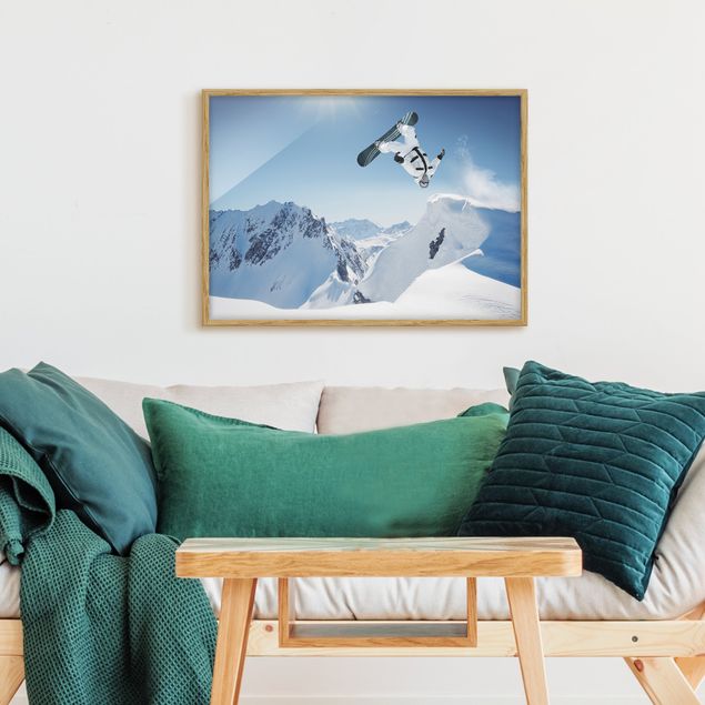 quadro com paisagens Flying Snowboarder