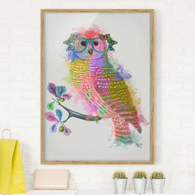 Decoração para quarto infantil Rainbow Splash Owl