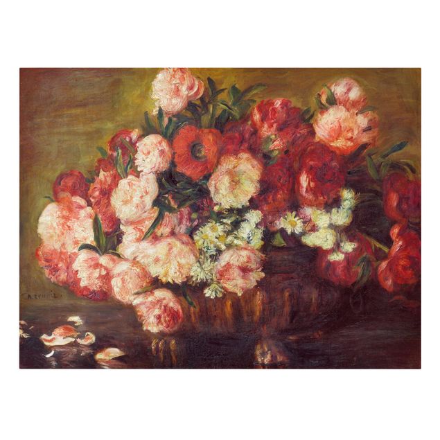 Telas decorativas flores Auguste Renoir - Still Life With Peonies
