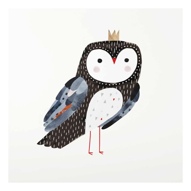 decoração quadros Crowned Owl Dark