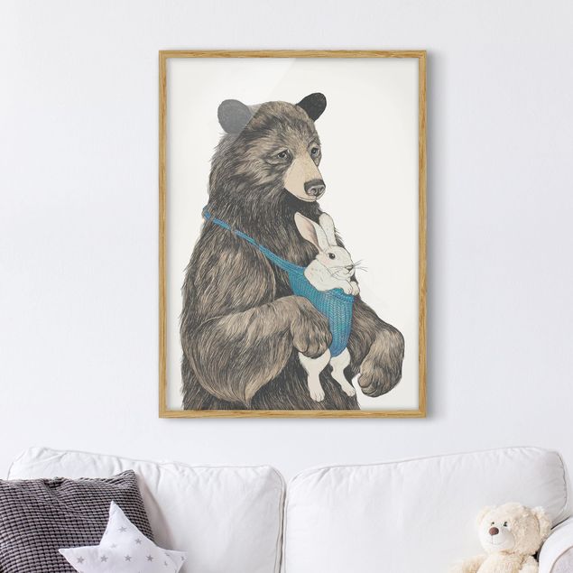 Quadros ursos Illustration Bear And Bunny Baby