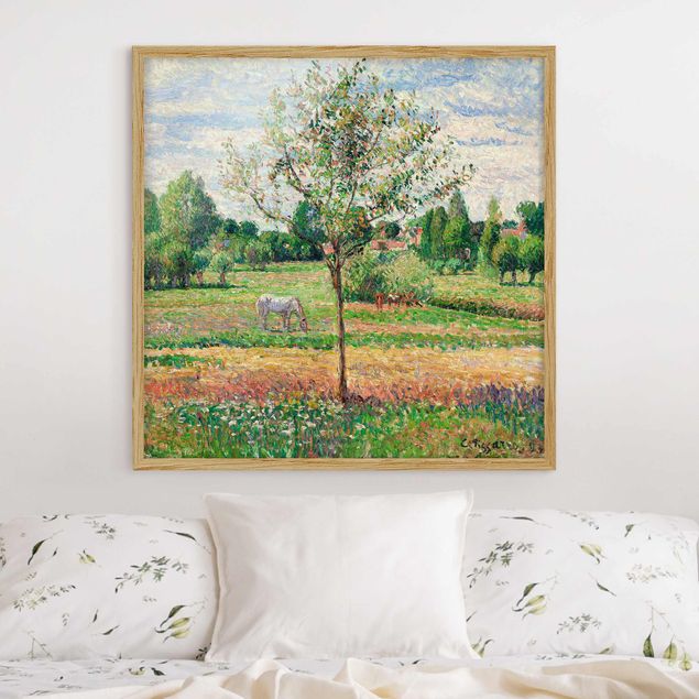 Quadros movimento artístico Impressionismo Camille Pissarro - Meadow with Grey Horse, Eragny
