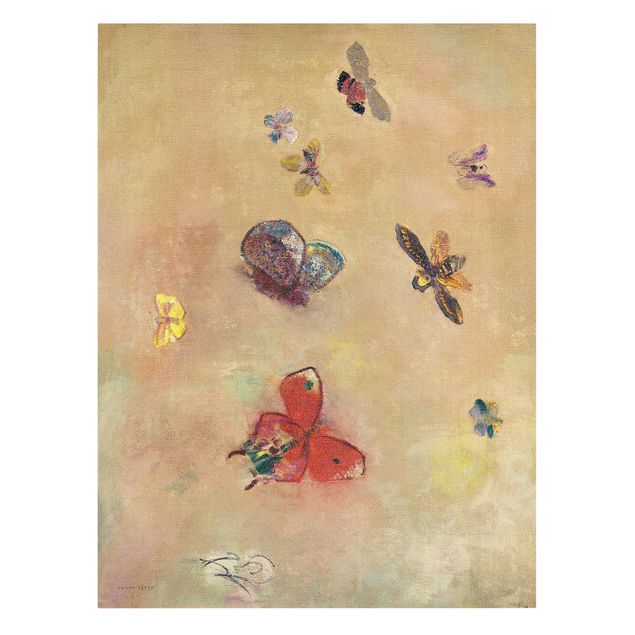 Telas decorativas réplicas de quadros famosos Odilon Redon - Colourful Butterflies