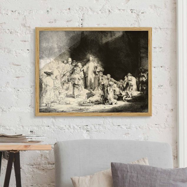 Quadros movimento artístico Barrocco Rembrandt van Rijn - Christ healing the Sick. The Hundred Guilder