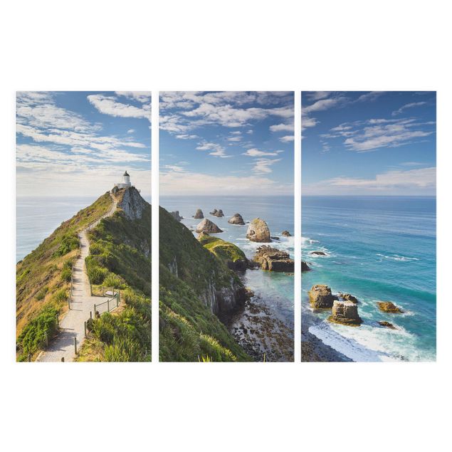 quadro com paisagens Nugget Point Lighthouse And Sea New Zealand