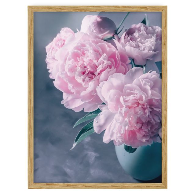 quadros de flores Vase With Light Pink Peony Shabby