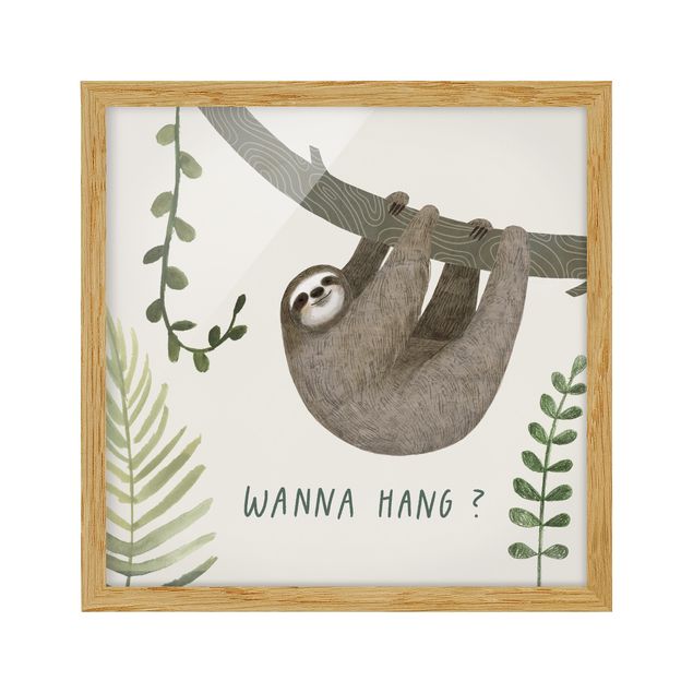 quadros com frases motivacionais Sloth Sayings - Hang