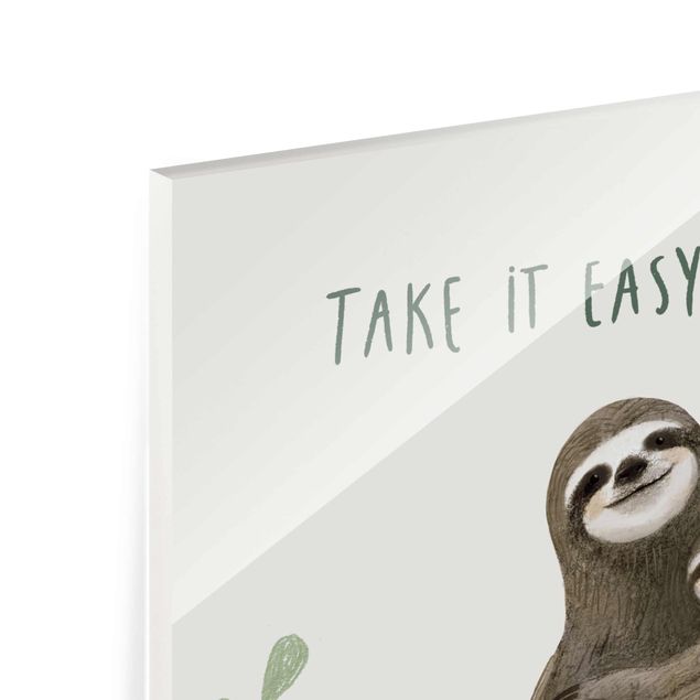 Quadros em vidro Sloth Sayings - Easy