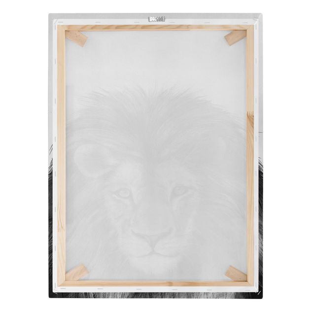 Quadros famosos Illustration Lion Monochrome Painting