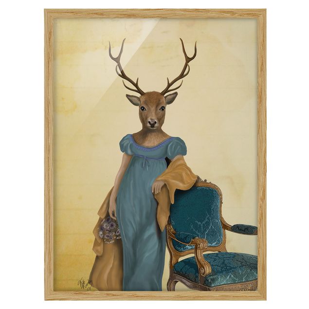 Quadros retro Animal Portrait - Deer Lady