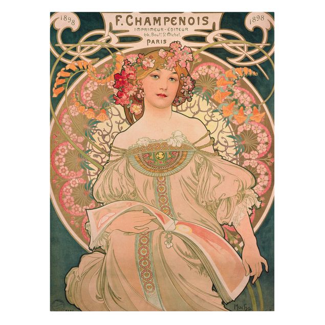 Quadros florais Alfons Mucha - Poster For F. Champenois