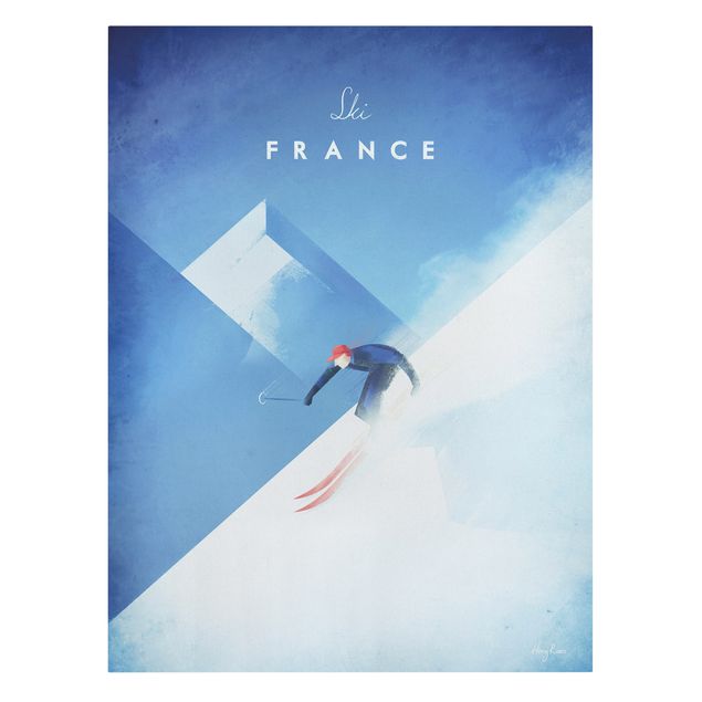 Telas decorativas cidades e paisagens urbanas Travel Poster - Ski In France
