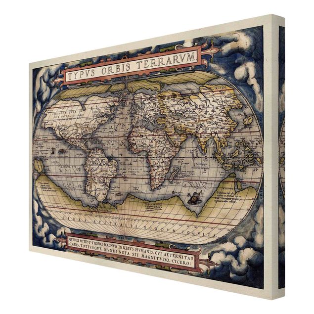 Telas decorativas Historic World Map Typus Orbis Terrarum