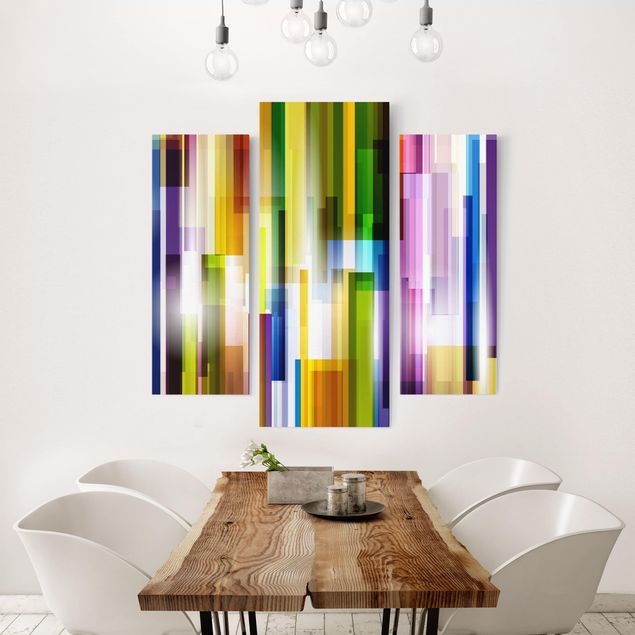 telas decorativas para sala de jantar Rainbow Cubes