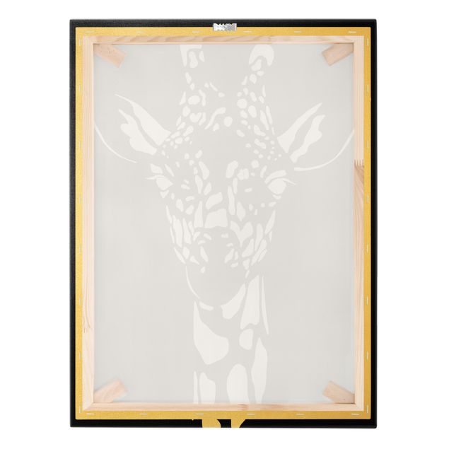 Telas decorativas Safari Animals - Portrait Giraffe Black