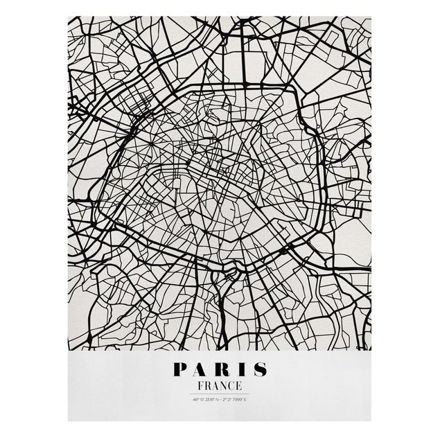 Telas decorativas frases Paris City Map - Classic