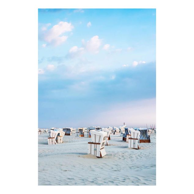 quadros sobre o mar Beach Chairs On The North Sea Beach
