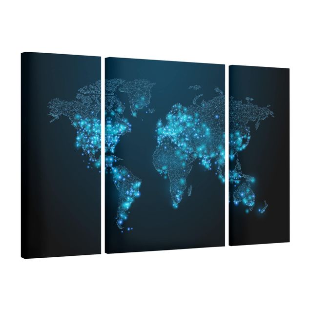 Telas decorativas mapas Connected World World Map