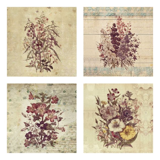 quadros flores Vintage Floral Collection