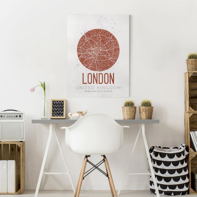 Quadros Londres City Map London - Retro
