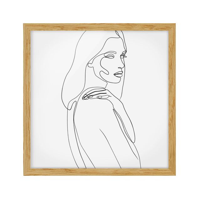Quadros famosos Line Art Woman's Shoulder Black And White