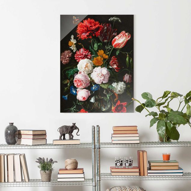 decoraçao para parede de cozinha Jan Davidsz De Heem - Still Life With Flowers In A Glass Vase