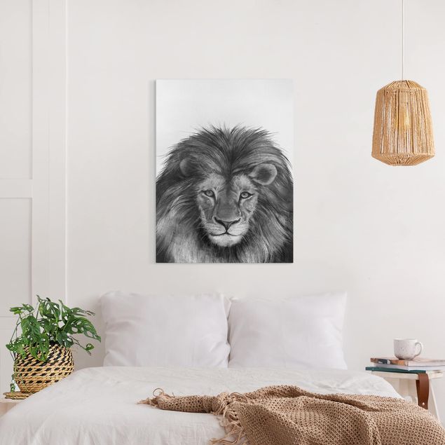 decoraçoes cozinha Illustration Lion Monochrome Painting