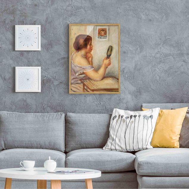 Quadros por movimento artístico Auguste Renoir - Gabrielle holding a Mirror or Marie Dupuis holding a Mirror with a Portrait of Coco