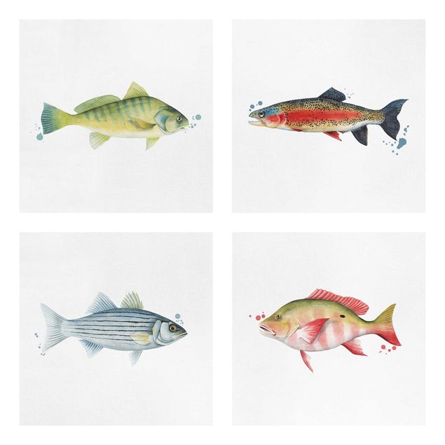 Telas decorativas animais Ink Trap - Fish Set I