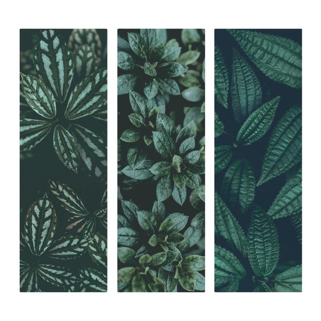 quadros decorativos verde Leaves Trio
