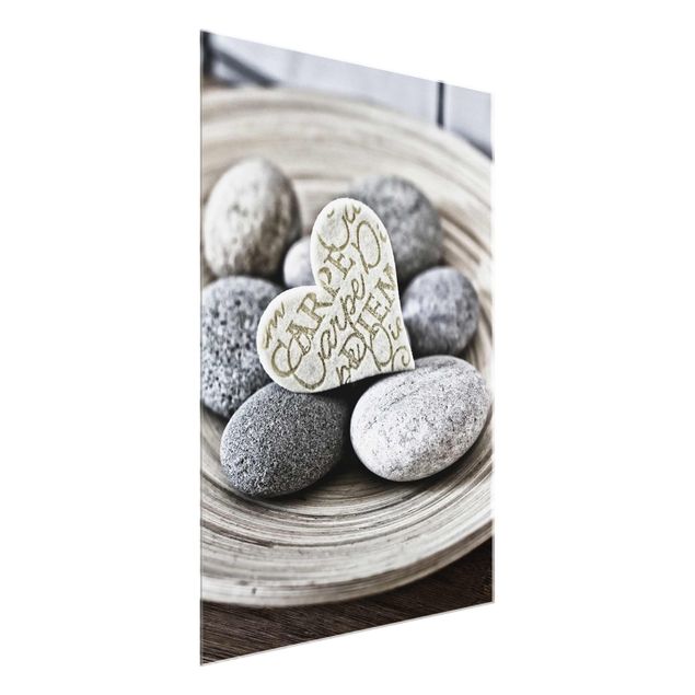 quadros modernos para quarto de casal Carpe Diem Heart With Stones