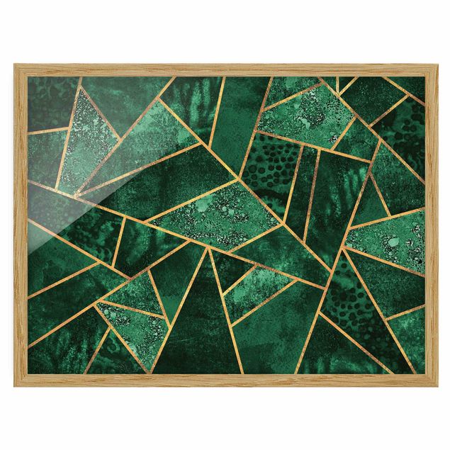 Quadros padrões Dark Emerald With Gold
