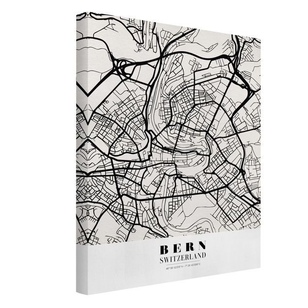 quadro mapa do mundo Bern City Map - Classical