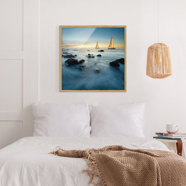 quadro com paisagens Sailboats On the Ocean