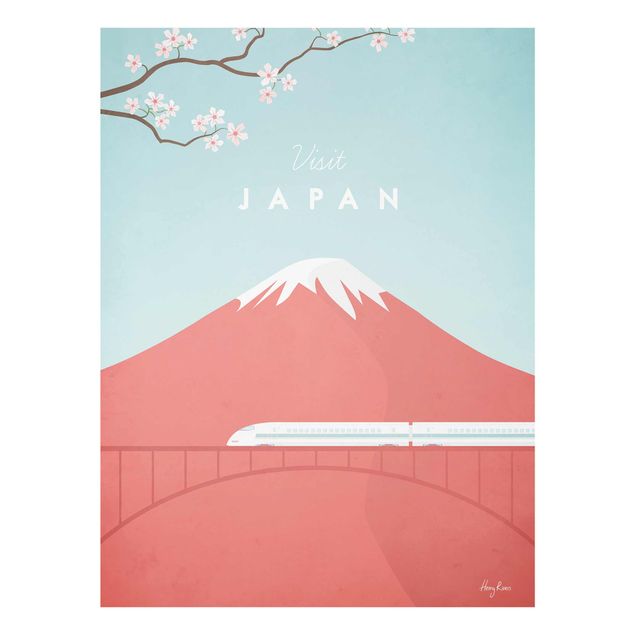 Quadros em vidro flores Travel Poster - Japan