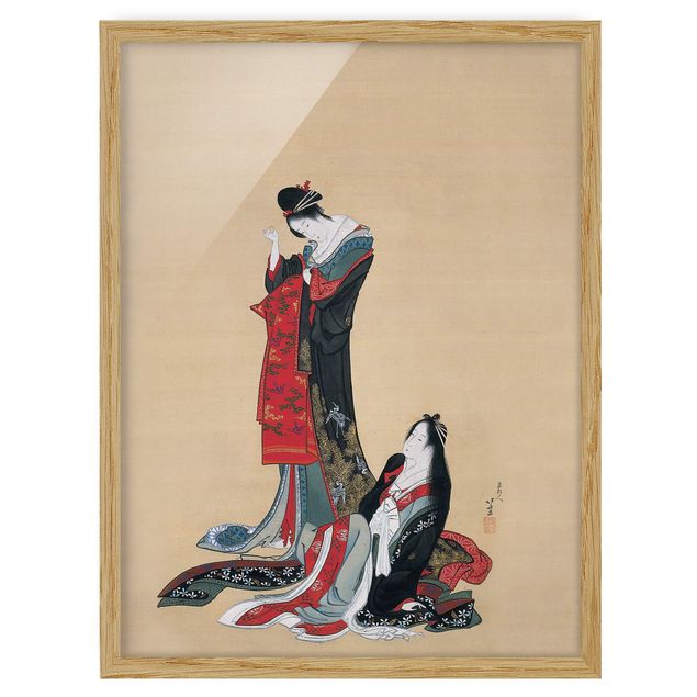 Quadros famosos Katsushika Hokusai - Two Courtesans
