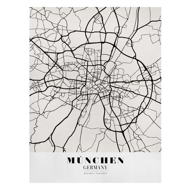 Telas decorativas mapas Munich City Map - Classic