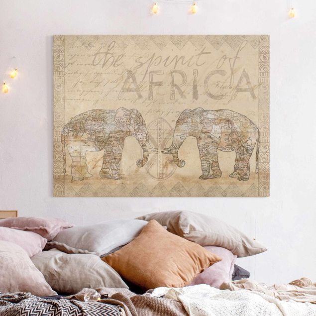 Telas decorativas elefantes Vintage Collage - Spirit Of Africa