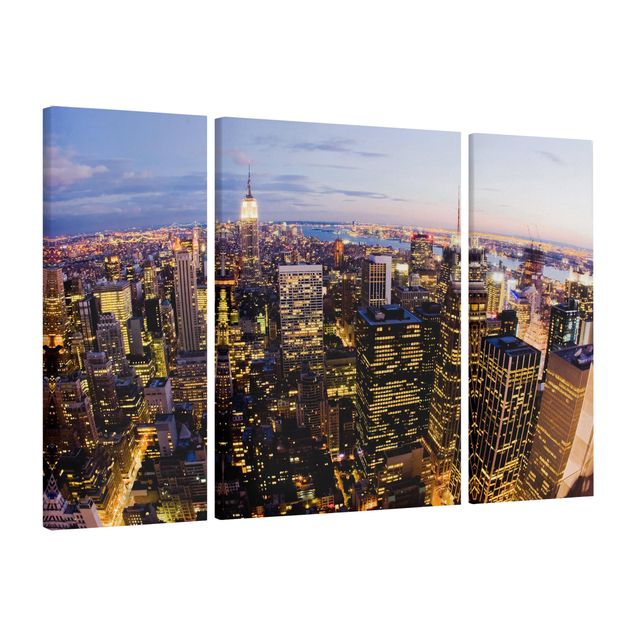 Telas decorativas pôr-do-sol New York Skyline At Night