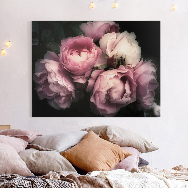 Telas decorativas rosas Peony Black Shabby Backdrop